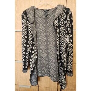 Wrangler Retro Women's Aztec Print Open Cardigan Black & White Colorway Size L